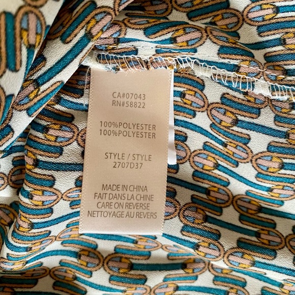 Max Studio Printed Wrap Style Long Sleeve Blouse - Picture 6 of 7